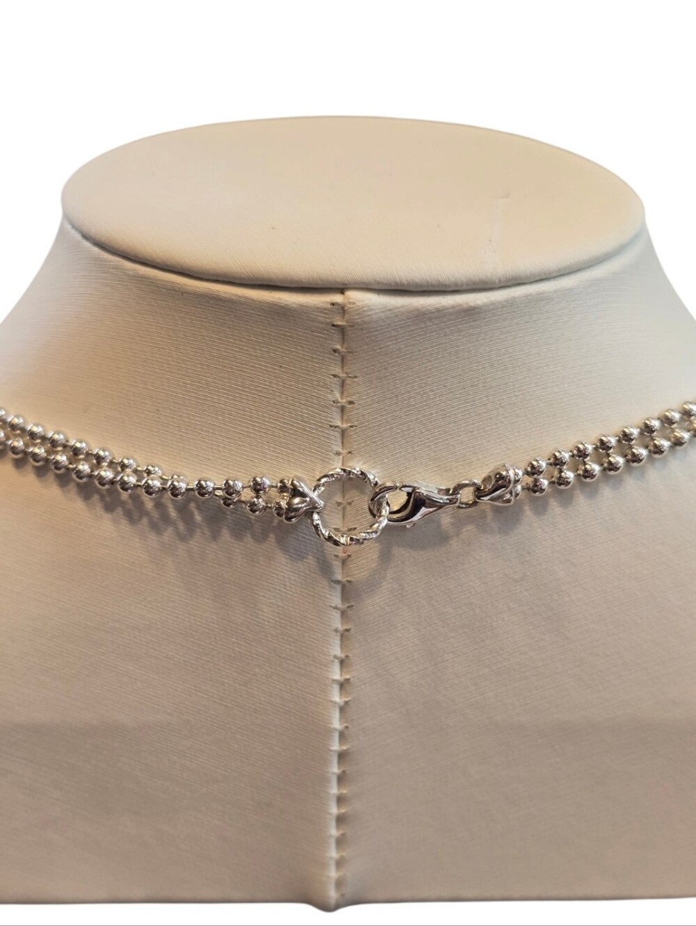 Gucci Dog Tag Pendant Sterling Silver Double Bead Chain Necklace - Picture 6 of 8